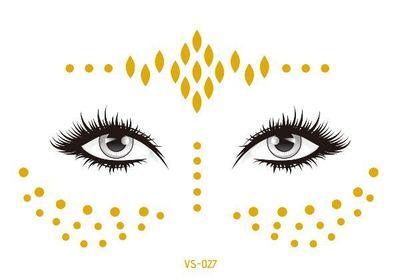 Gold Festival Face Tattoos