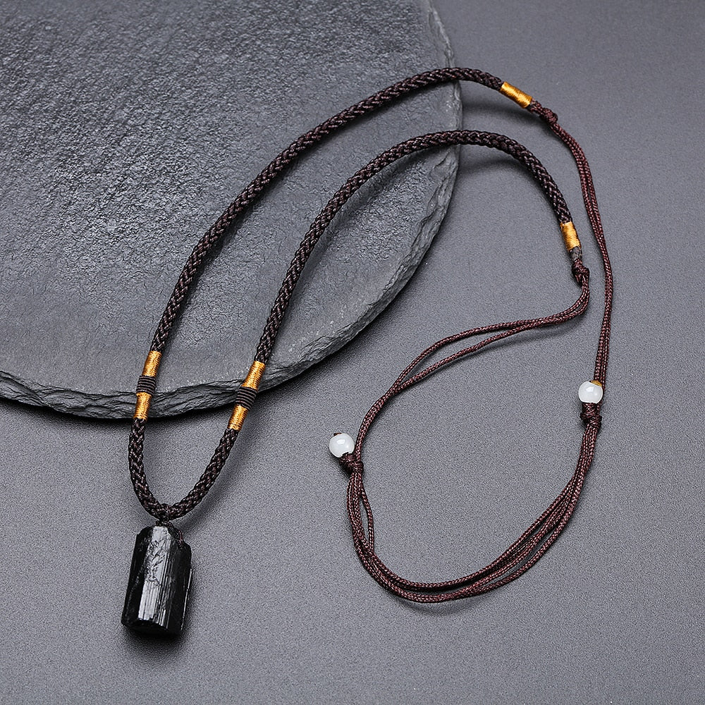 Black Tourmaline Healing Stone Necklace - Top Boho
