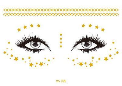 Gold Festival Face Tattoos