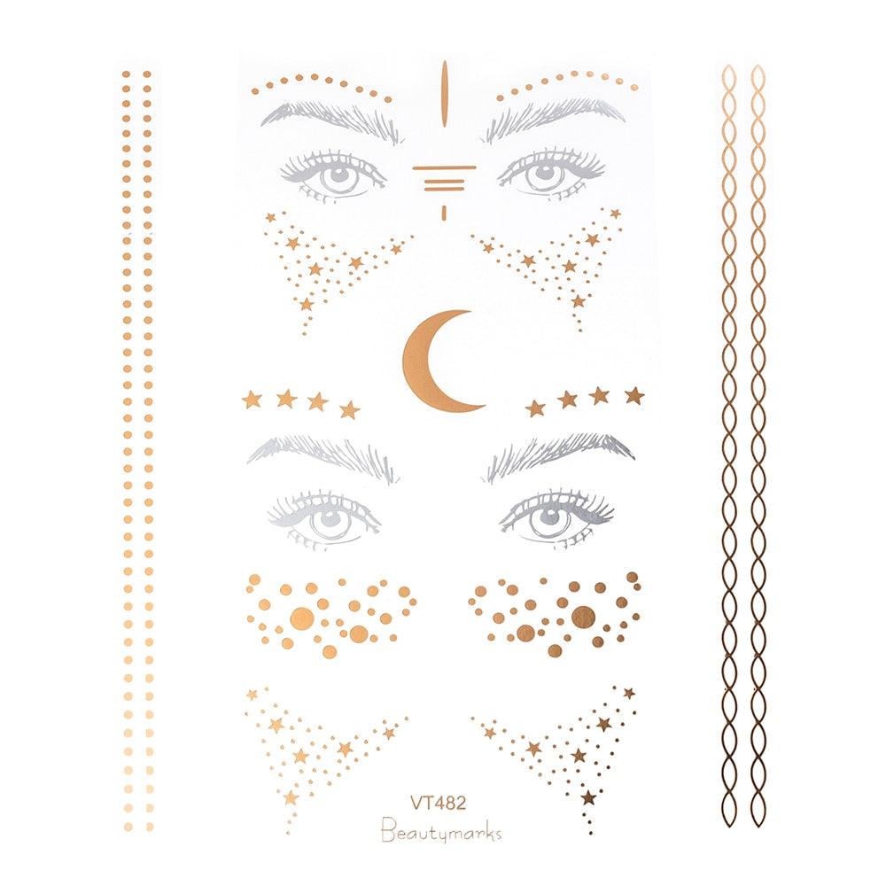 Gold Festival Face Tattoos