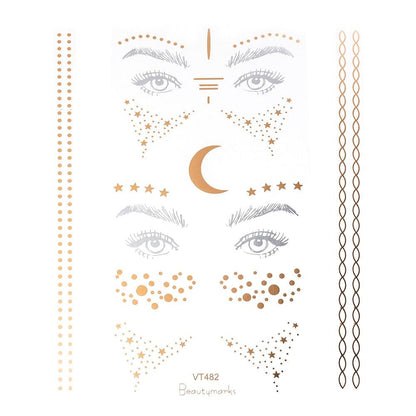 Gold Festival Face Tattoos