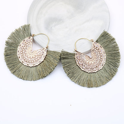 Boho Chic Fan Shaped Earrings