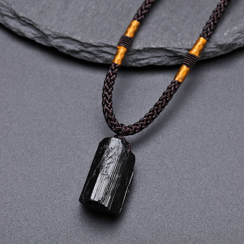 Black Tourmaline Healing Stone Necklace - Top Boho