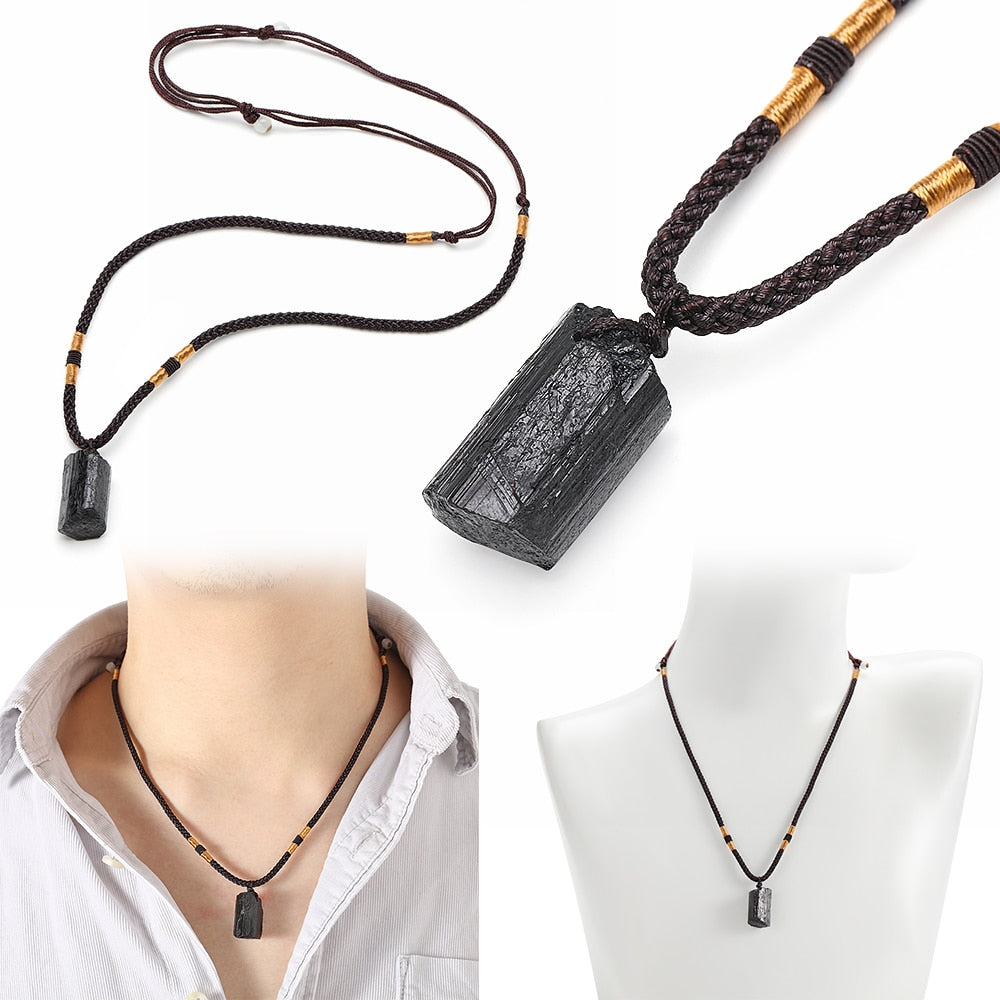 Black Tourmaline Healing Stone Necklace - Top Boho