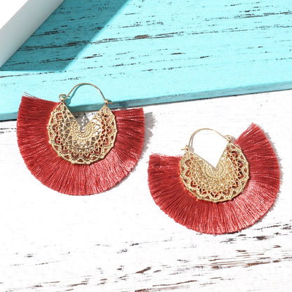 Boho Chic Fan Shaped Earrings