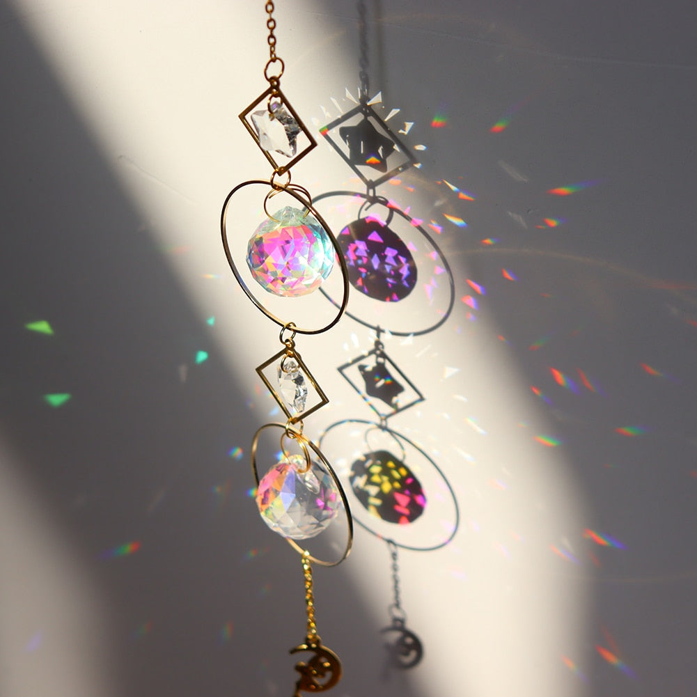 Crystal Wind Chime Rainbow Prisms Pendant - Top Boho