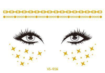 Gold Festival Face Tattoos