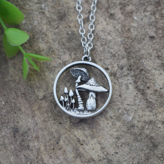 Mushroom Planet Pendant Necklace - Top Boho