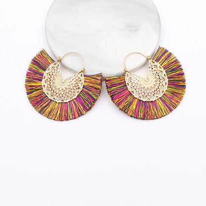 Boho Chic Fan Shaped Earrings