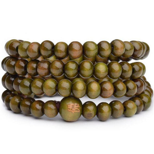 Natural Sandalwood Mala Prayer Bead Bracelet - Top Boho