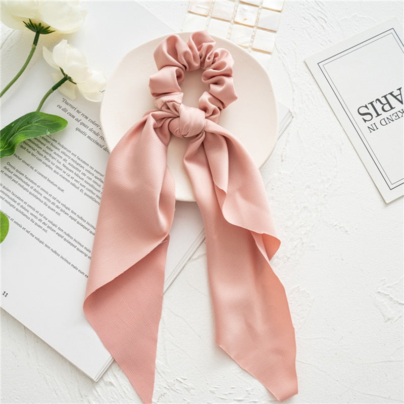 Boho Chic Ribbon Hair Scrunchies