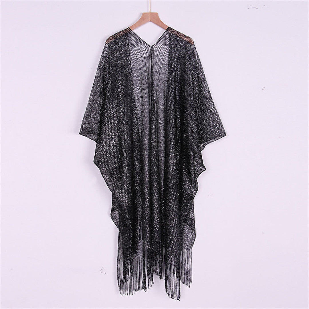 Sheer Knitted Boho Tunic Cover Up - Top Boho