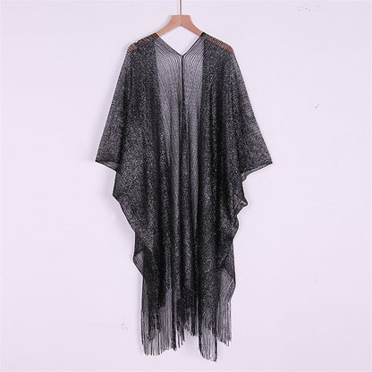 Sheer Knitted Boho Tunic Cover Up - Top Boho