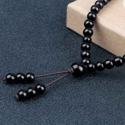 Boho Black Natural Stone Beaded Necklace