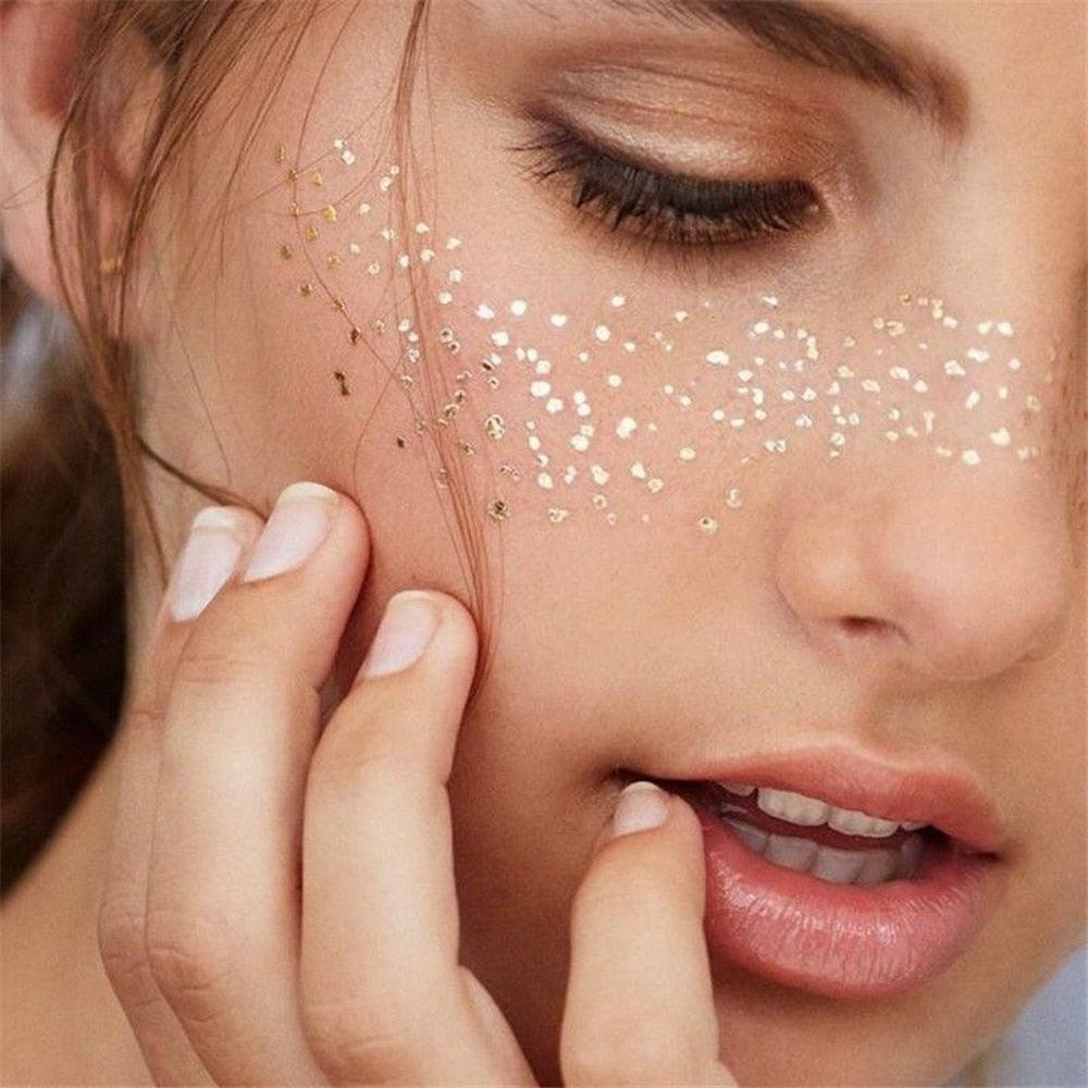 Gold Festival Face Tattoos