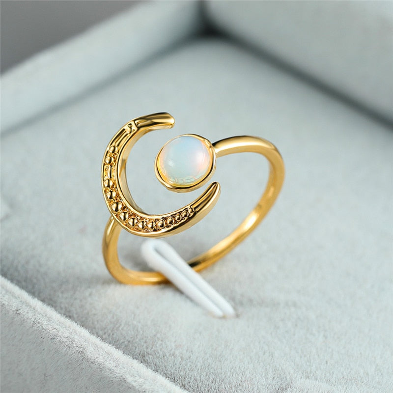 Boho Moonstone Vintage Ring