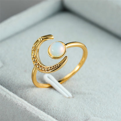 Boho Moonstone Vintage Ring