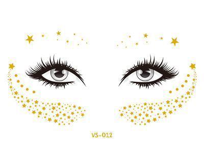 Gold Festival Face Tattoos