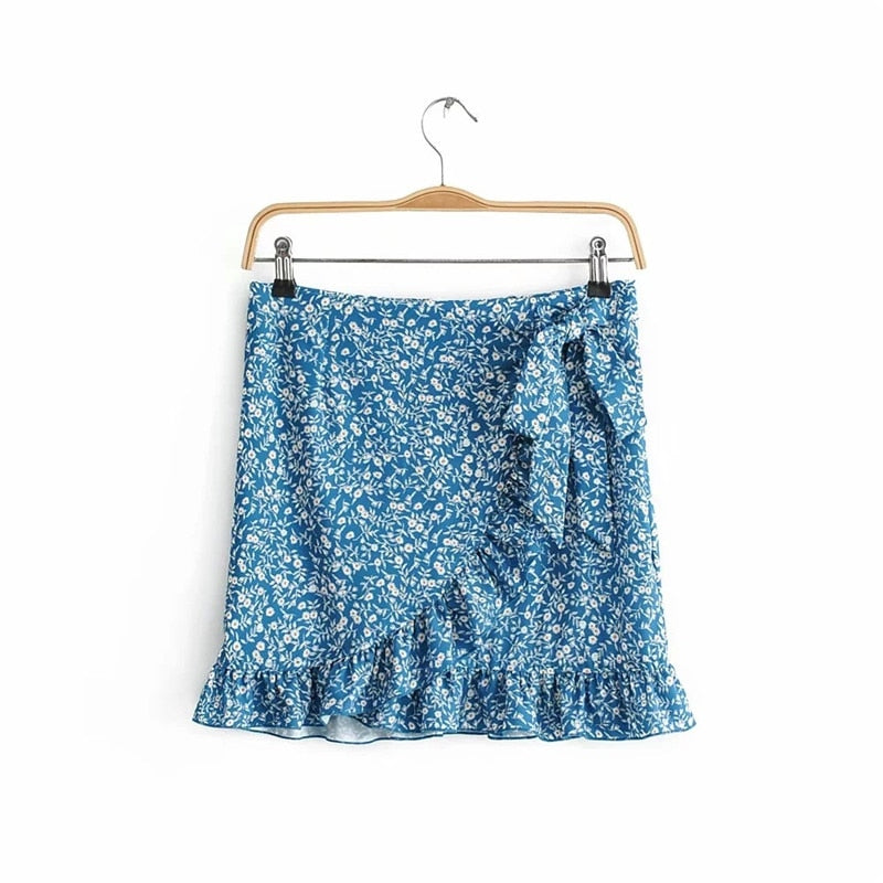 Boho Ruffles Crop Top and Skirt - Top Boho