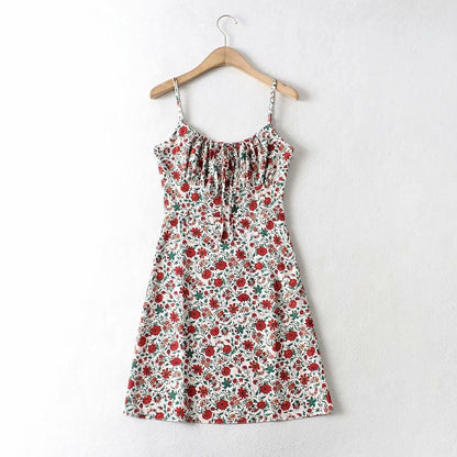 Boho Floral Print Sling Dress - Top Boho