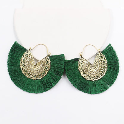 Boho Chic Fan Shaped Earrings