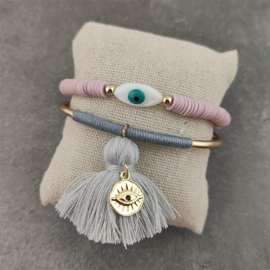 Boho Evil Eye with Tassel Bracelets - Top Boho