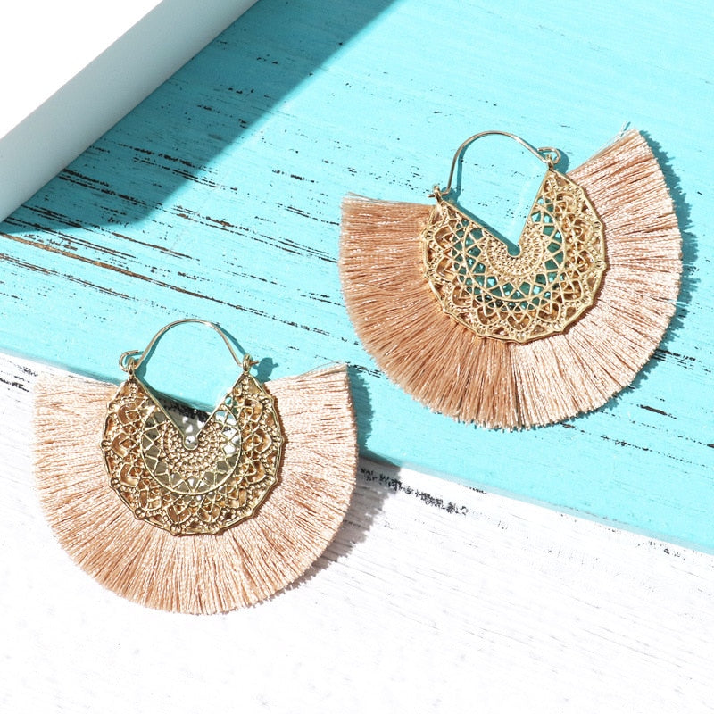 Boho Chic Fan Shaped Earrings - Top Boho