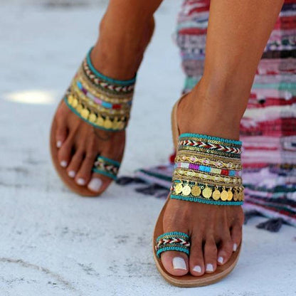 Boho Braided & Sequin Sandal - Top Boho