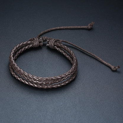 Boho Braided Wrap Leather Wristbands Set - Top Boho