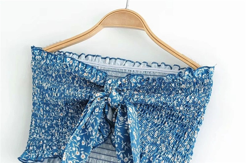 Boho Ruffles Crop Top and Skirt - Top Boho