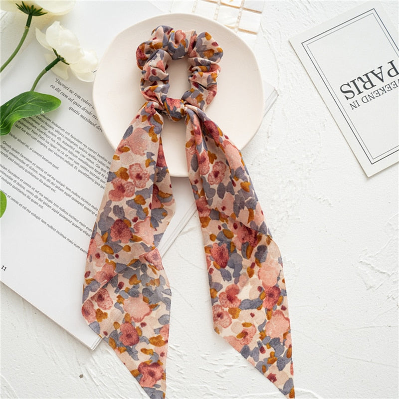 Boho Chic Ribbon Hair Scrunchies