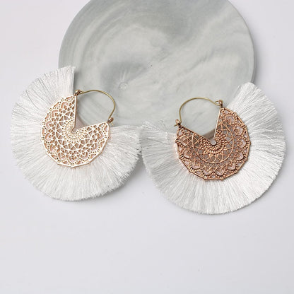 Boho Chic Fan Shaped Earrings