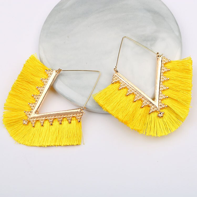 Boho Triangle Tassel Earrings - Top Boho