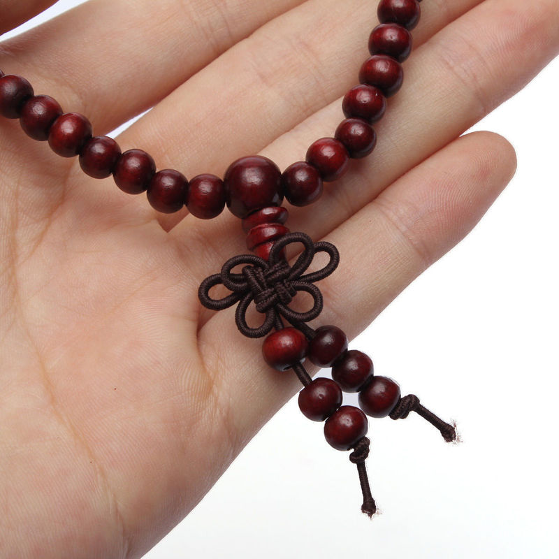 Natural Sandalwood Mala Prayer Bead Bracelet - Top Boho