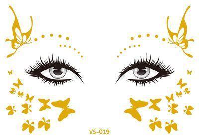 Gold Festival Face Tattoos