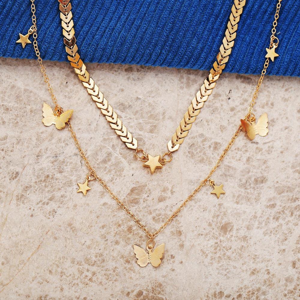Vintage Butterfly Pendant Necklace - Top Boho