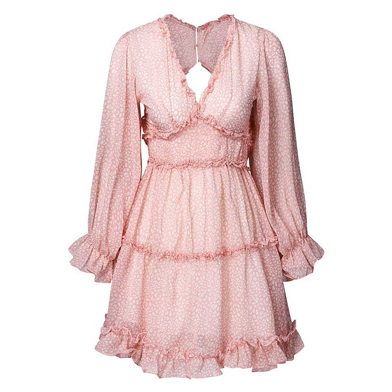 Boho Floral Ruffle Backless Dress - Top Boho
