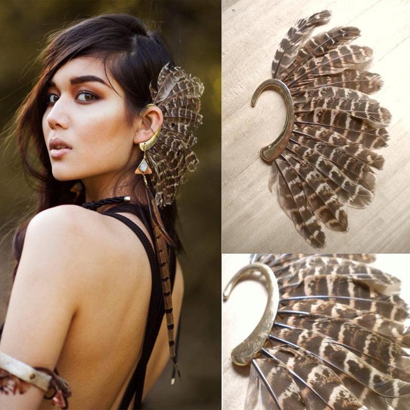 Boho Feather Ear Cuff - Top Boho