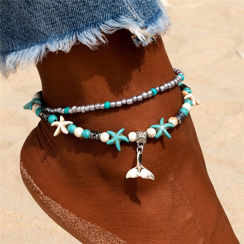 Handmade Bohemian Starfish Anklets for Women - Top Boho