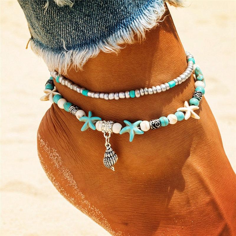 Handmade Bohemian Starfish Anklets for Women - Top Boho