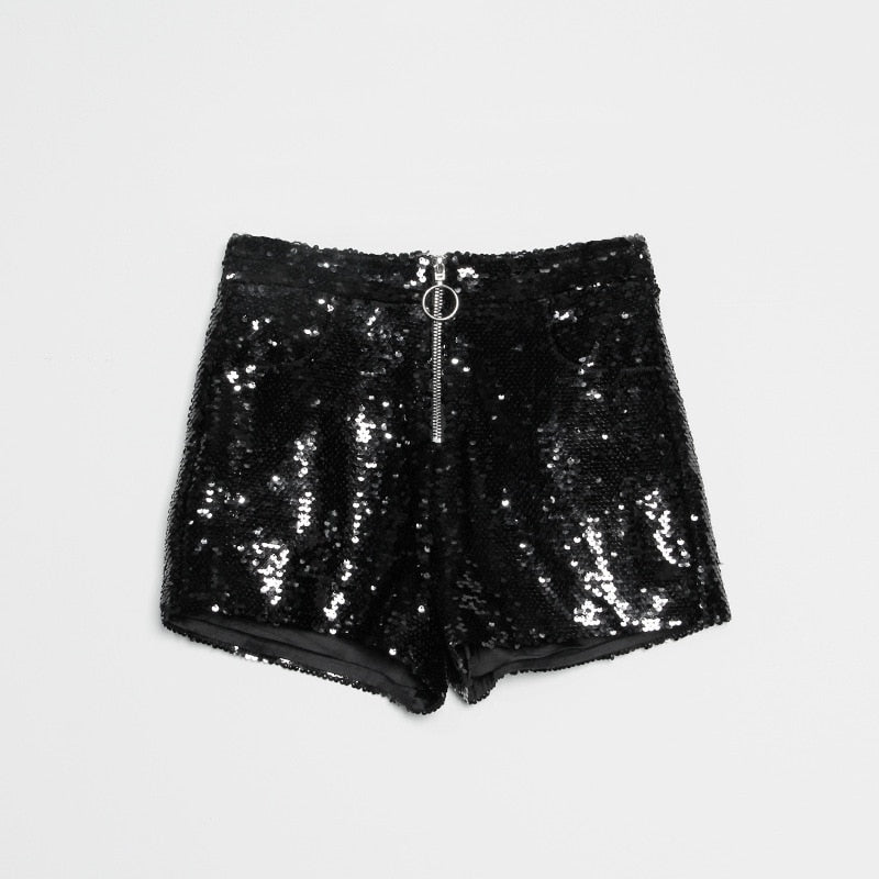 High Waisted Sequin Shorts - Top Boho