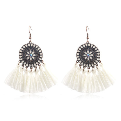 Fringed Boho Drop Tassel Earrings