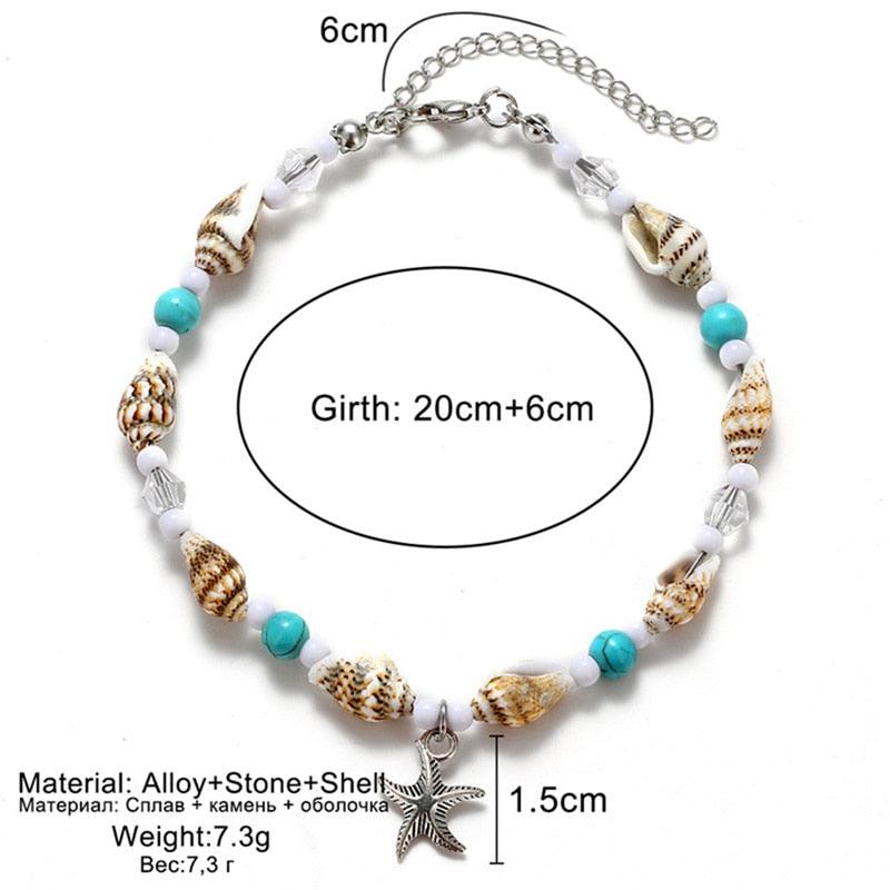 Handmade Bohemian Starfish Anklets for Women - Top Boho