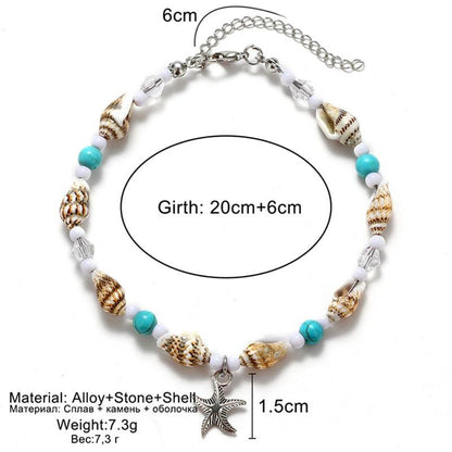 Handmade Bohemian Starfish Anklets for Women - Top Boho