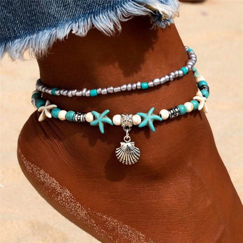 Handmade Bohemian Starfish Anklets for Women - Top Boho
