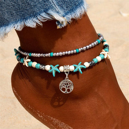 Handmade Bohemian Starfish Anklets for Women - Top Boho