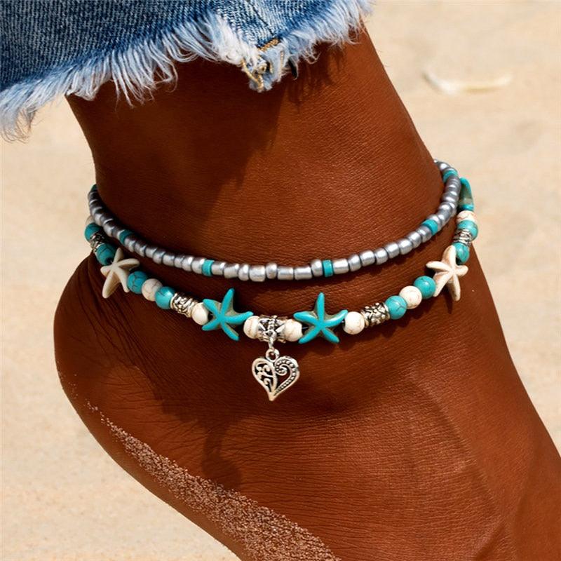 Handmade Bohemian Starfish Anklets for Women - Top Boho