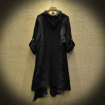 Boho Chic Loose Hooded Cardigan - Top Boho