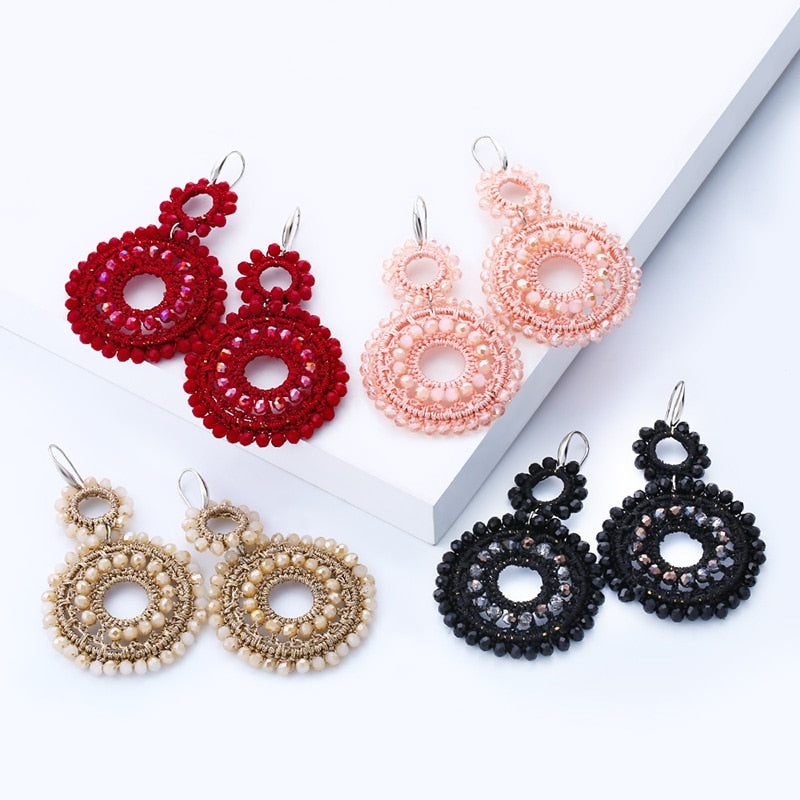 Boho Beaded Drop Earrings