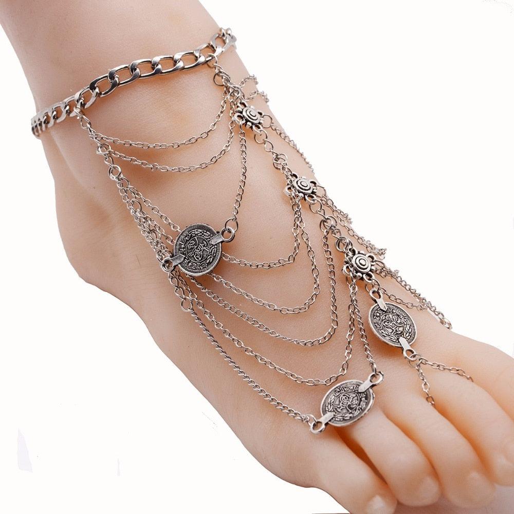 Boho Tassel Coin Anklet - Top Boho